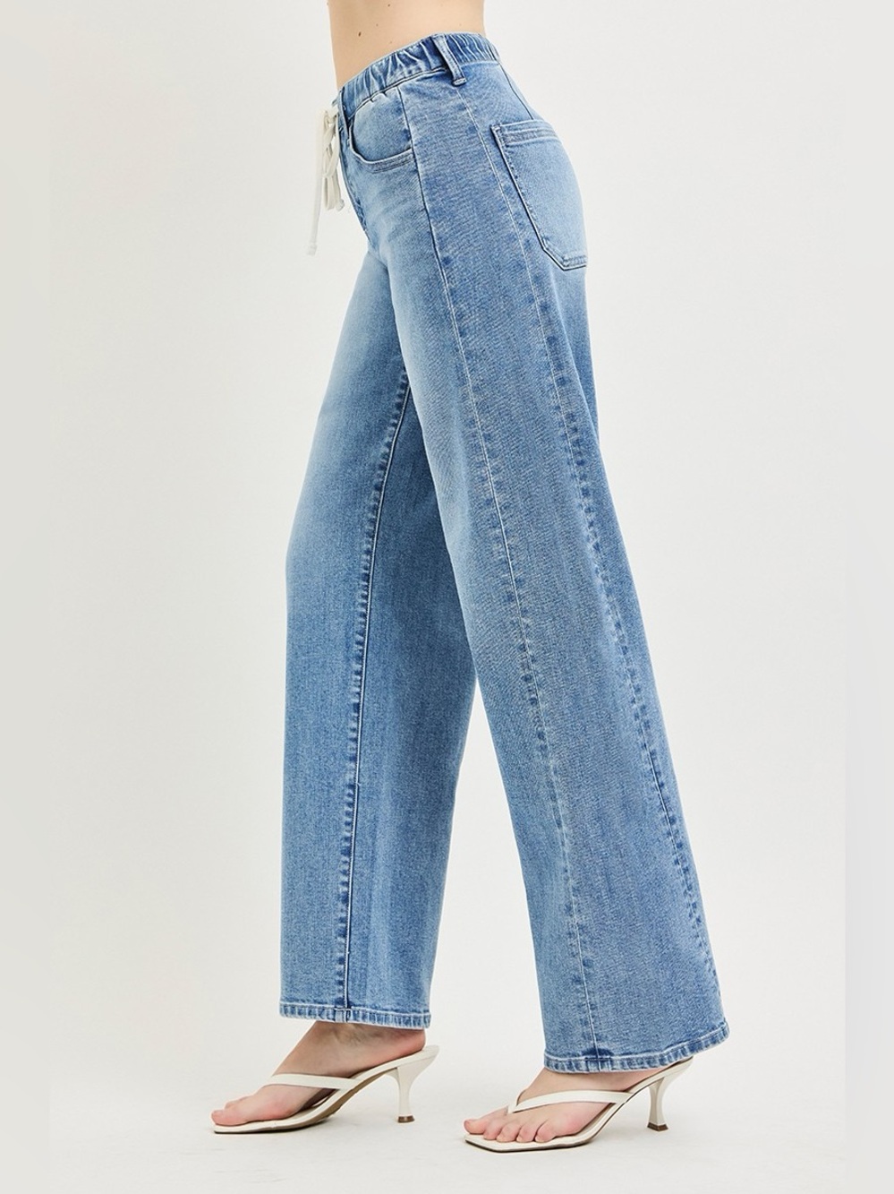 RISEN Relaxed Fit Drawstring Waist Jeans - Picture 4 of 6